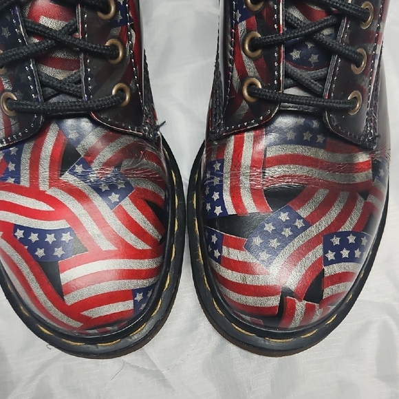 Dr. Martens Black and Red Lace Up Boots - Picture 4 of 7